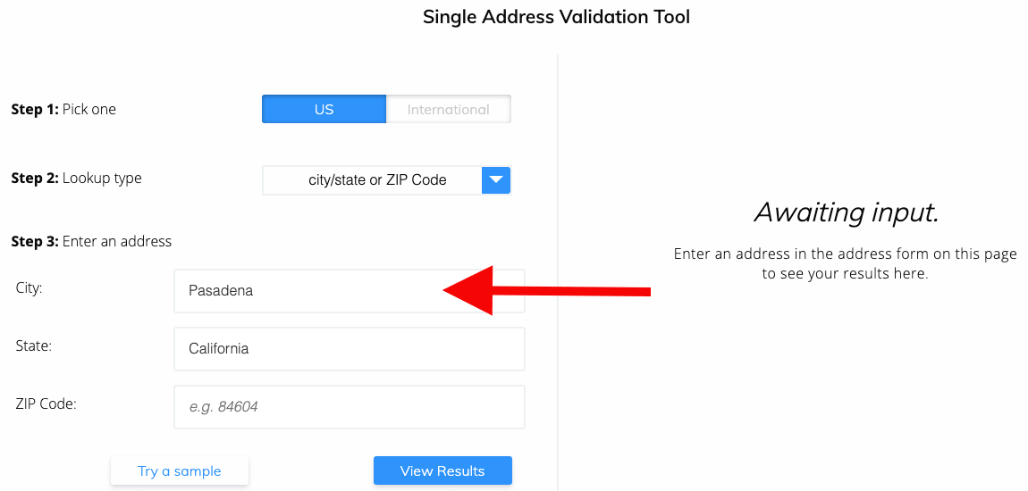 Alternate method: On step 3 enter city and state to find county info instead of ZIP Code