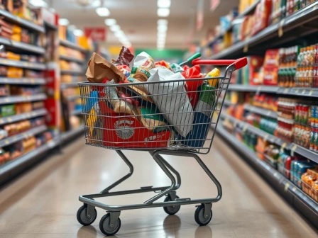 Empty and abandoned shopping cart