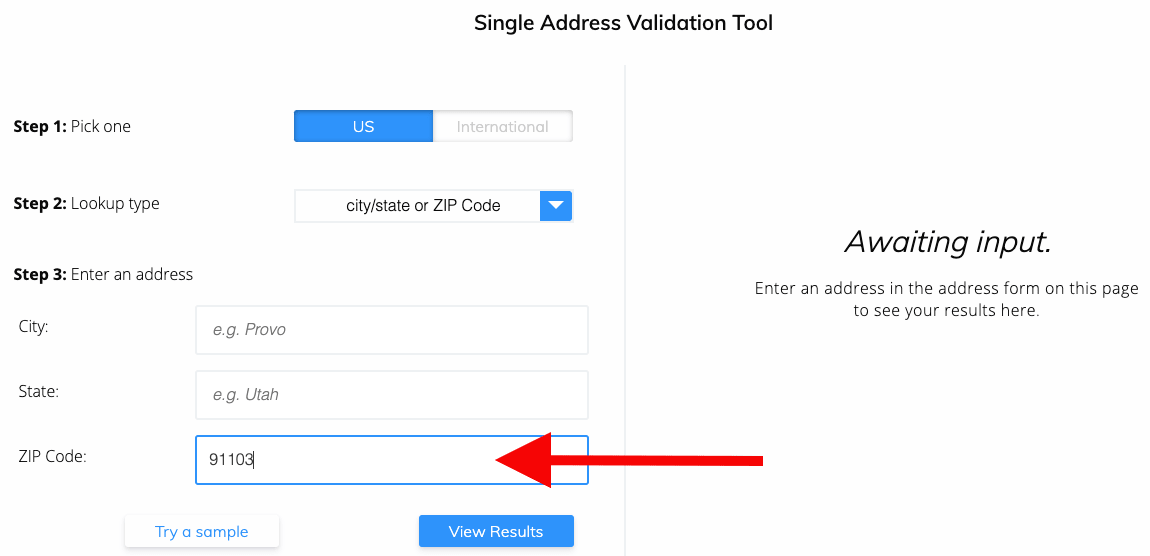 Find county by ZIP Code step 3 - Enter ZIP Code in form field