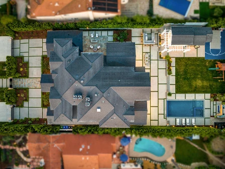 Overhead view of an estate.