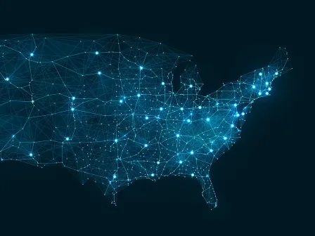 Graphic of QHIN or qualified health information networks, accross the US