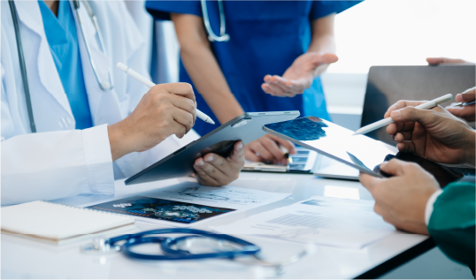 medical staff in a meeting.