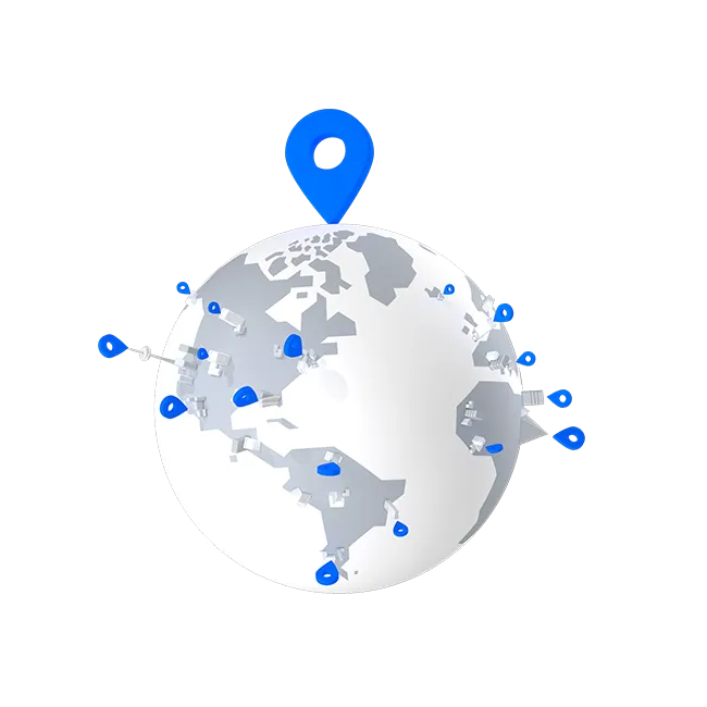 world globe with smarty pins demonstrating customers using smarty