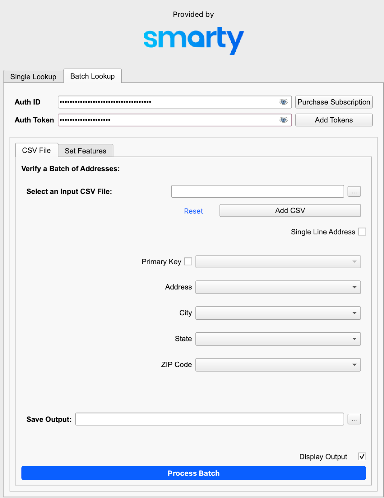 batch lookup table