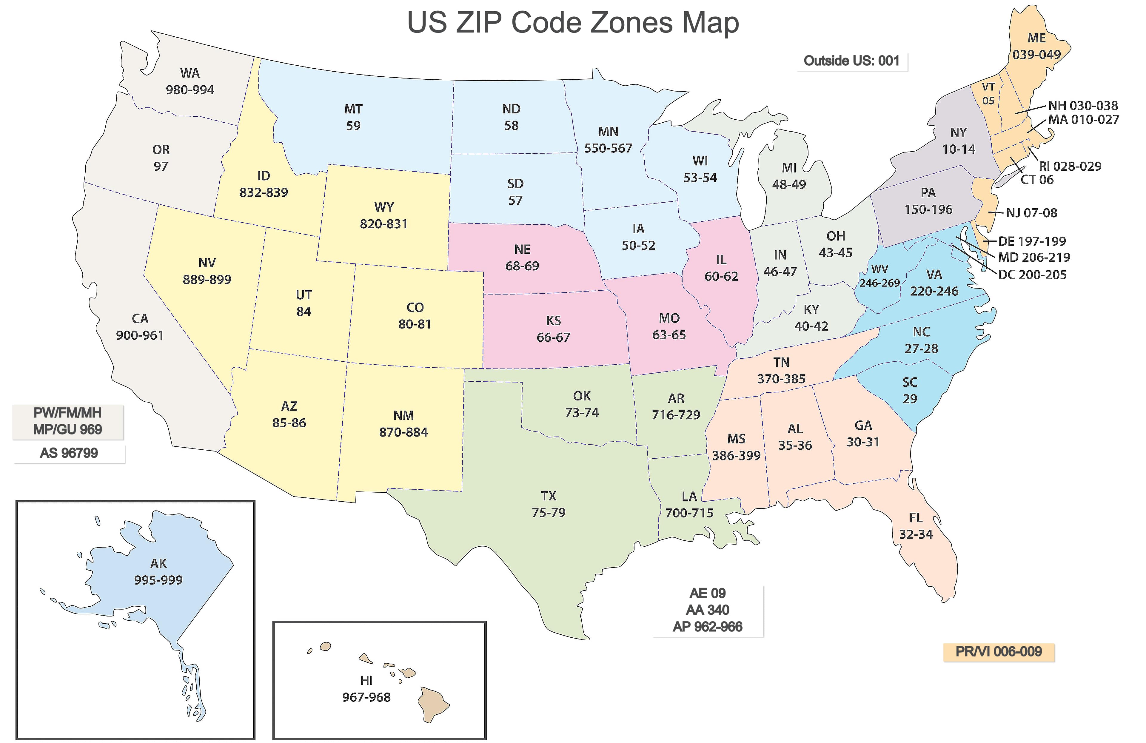 Zip Code Map Large 