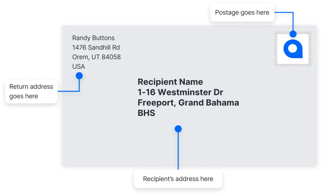 Bahamas address example