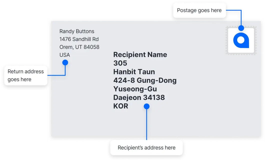 South Korea address example