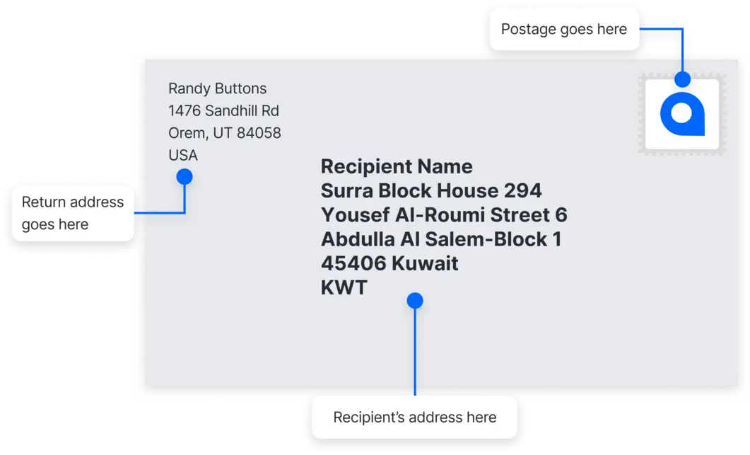 Kuwait address example