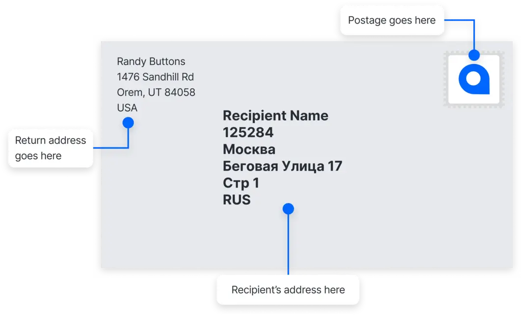 Russia address example