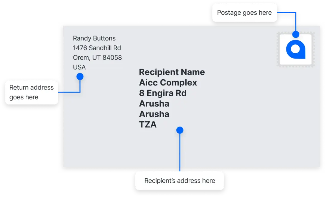 Tanzania address example